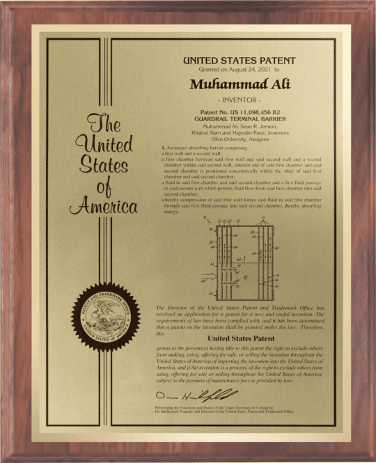 Patent Plaques/Contemporary Individual/PL-3-IE