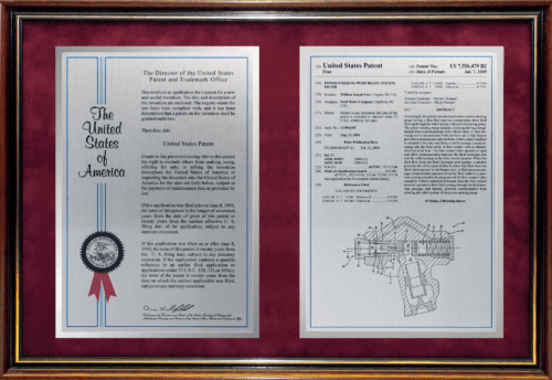 Framed Patent Displays/Corporate Frames/Framed Plate Dual Page/FP-DPW-1A