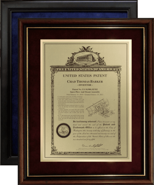 Framed Patent Displays/Corporate Frames/Framed Plate Second Centennial/FP-2W-IE