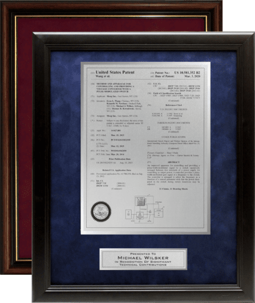 Framed Patent Displays/Corporate Frames/Framed Plate Title Page Corporate Executive/FP-4W-CE