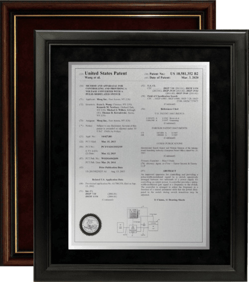 Framed Patent Displays/Corporate Frames/Framed Plate Title Page/FP-4W-IE