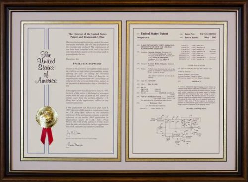 Framed Patent Displays/Parchments/Dual Page Parchment/PS-DP-W